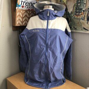 Columbia Lightweight Zip Up Hooded Lined Windbreaker Jacket